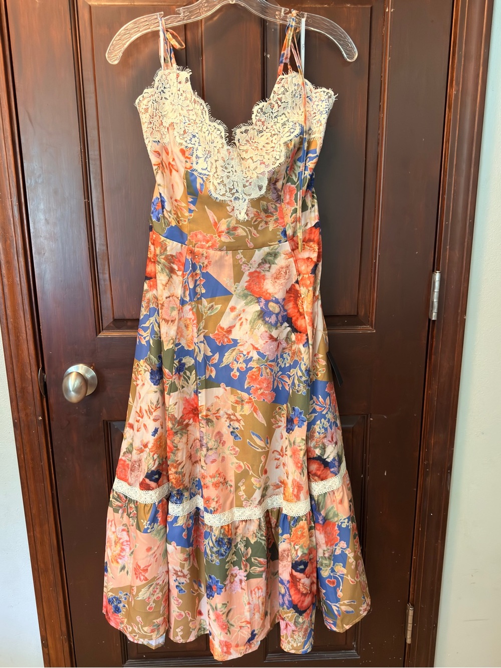 Lulu’s Floral and lace A-Line Dress